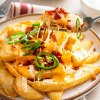 Metade De Batatas Fritas Com Queijo Texas